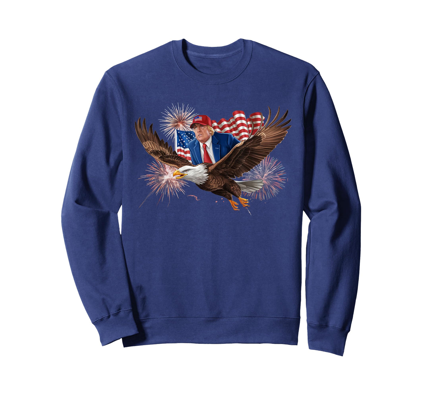 Patriotic Trump Riding Bald Eagle American Pride July 4th T-Shirt
