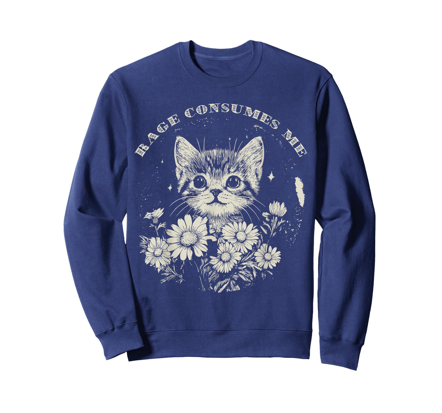 Cute Cat Rage Consumes Me Funny Sarcastic Kitten Flower T-Shirt