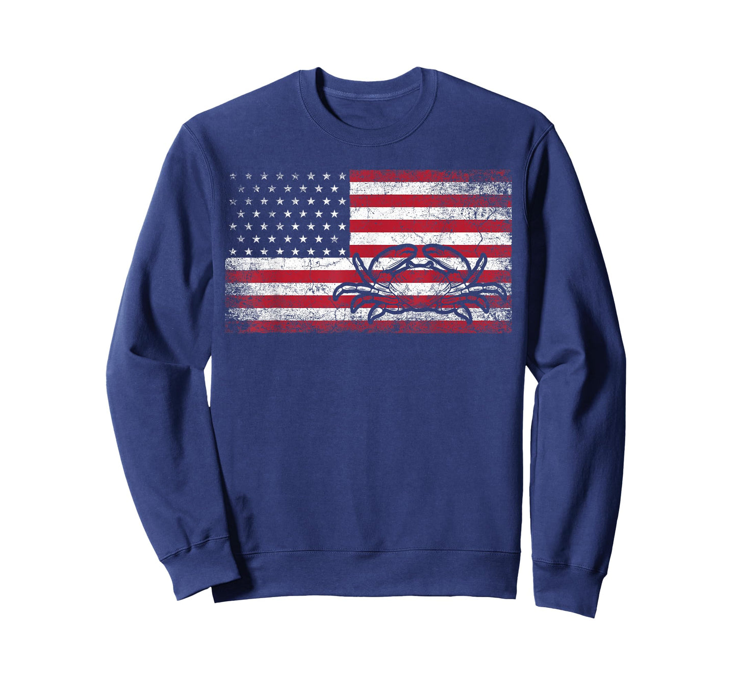 Crab Fisherman American Flag 4th of July T Shirt Crabbing T-Shirt