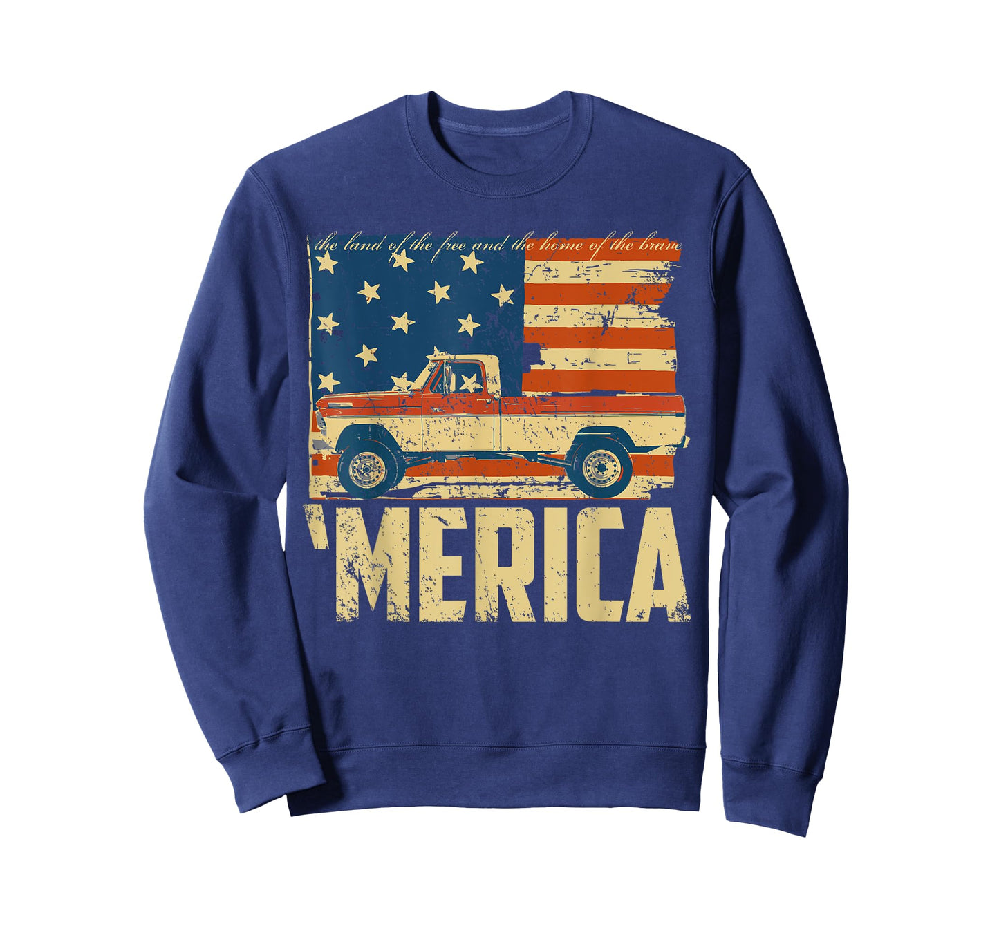 1970s Classic Truck 'Merica American flag with pickup truck T-Shirt