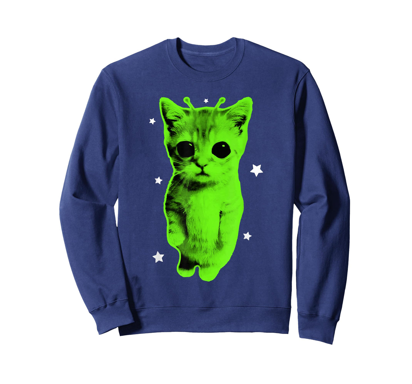 Alien Cat Meme UFO Vintage Graphic Y2K Funny Silly Cat T-Shirt