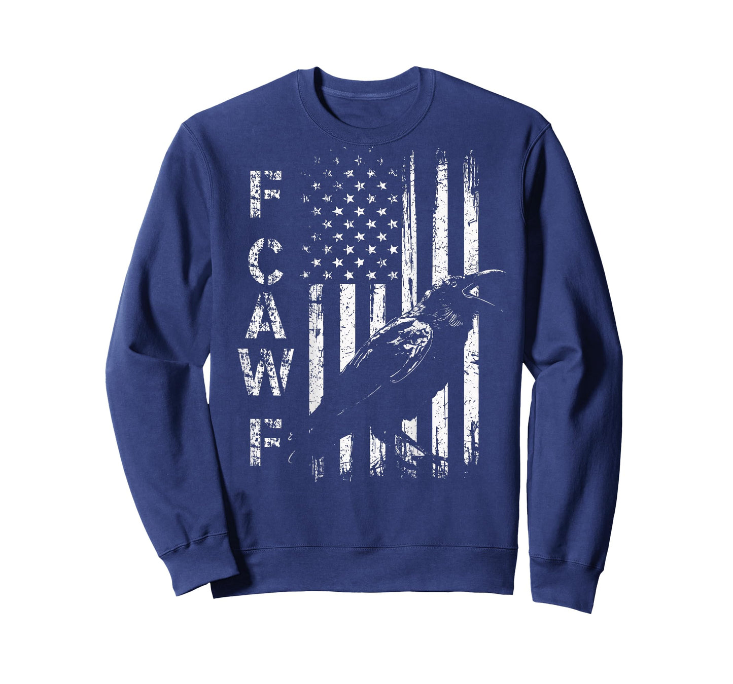 F Caw F Crow American Flag F-Caw-F Grunge Bird Cawing T-Shirt