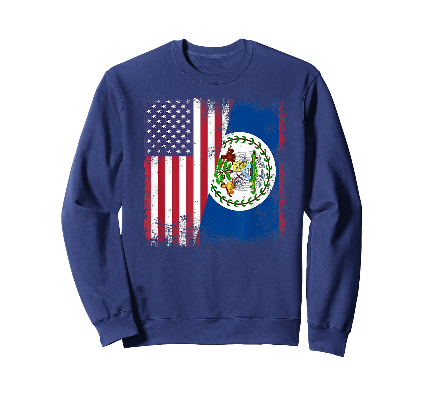 Half Belizean Flag | Vintage Belize USA Gift T-Shirt