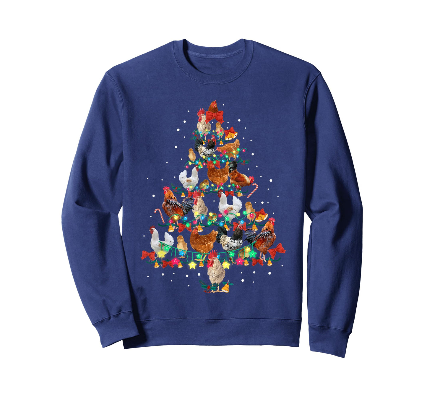 Chicken Christmas Tree Lights Xmas Kids Men Women T-Shirt