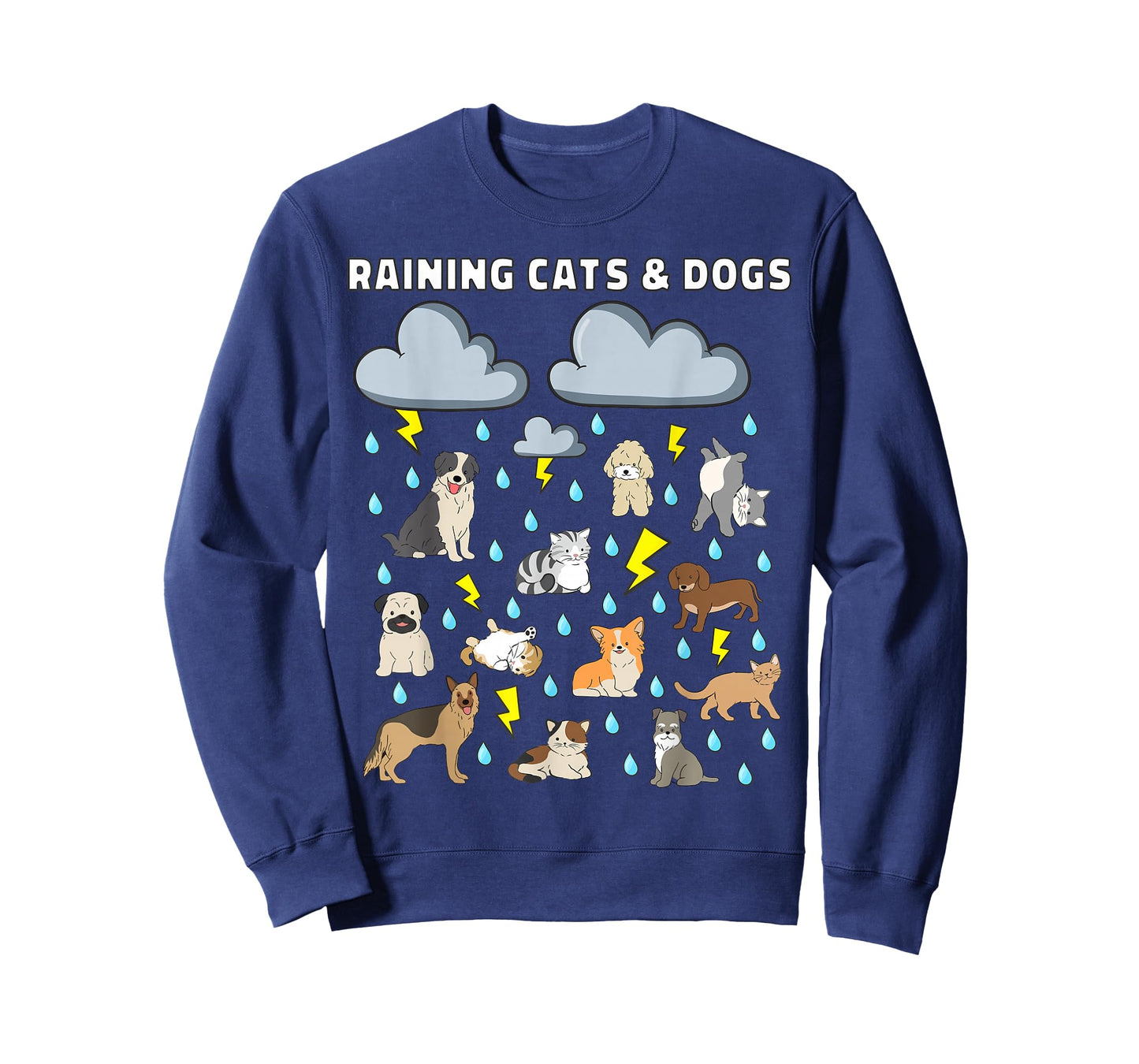 Funny English Idiom Raining Cats and Dogs Puppies Kitten T-Shirt