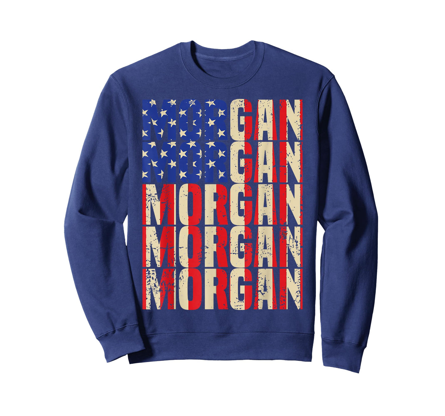 Morgan First Name Boy Men American Flag Vintage Style USA T-Shirt