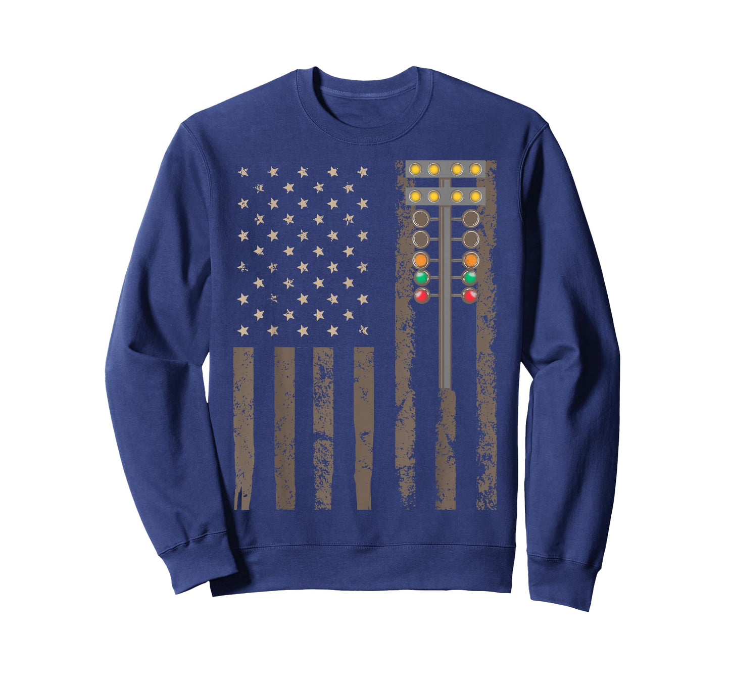 American Flag Drag Strip Auto Tree Light for Racecar Driver T-Shirt
