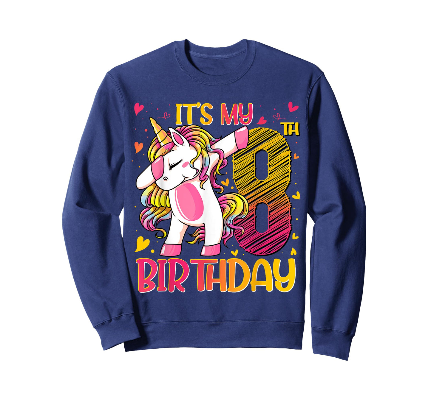 8 Year Old Unicorn Dabbing 8th Birthday Girl Unicorn Party T-Shirt