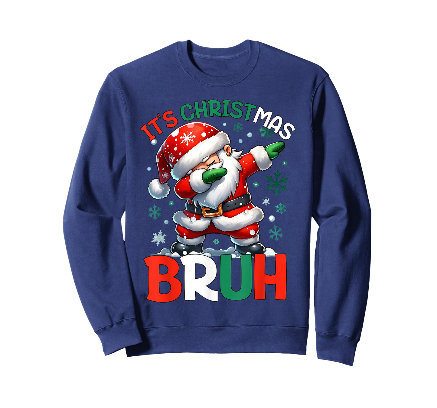 Bruh Dabbing Funny Christmas Holiday Santa Claus Xmas Boys T-Shirt