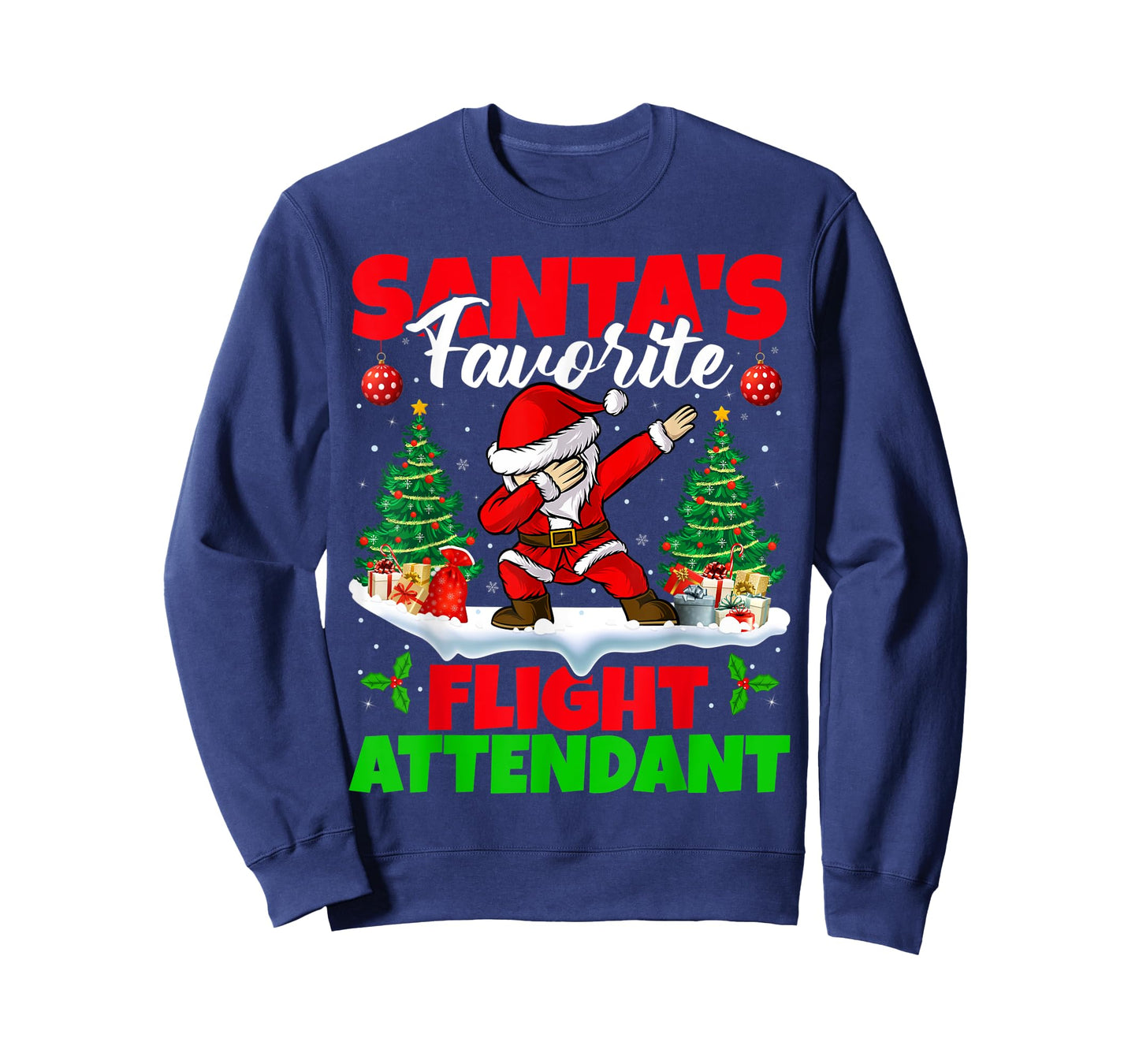 Xmas Dabbing Santa's Favorite Flight Attendant Christmas T-Shirt