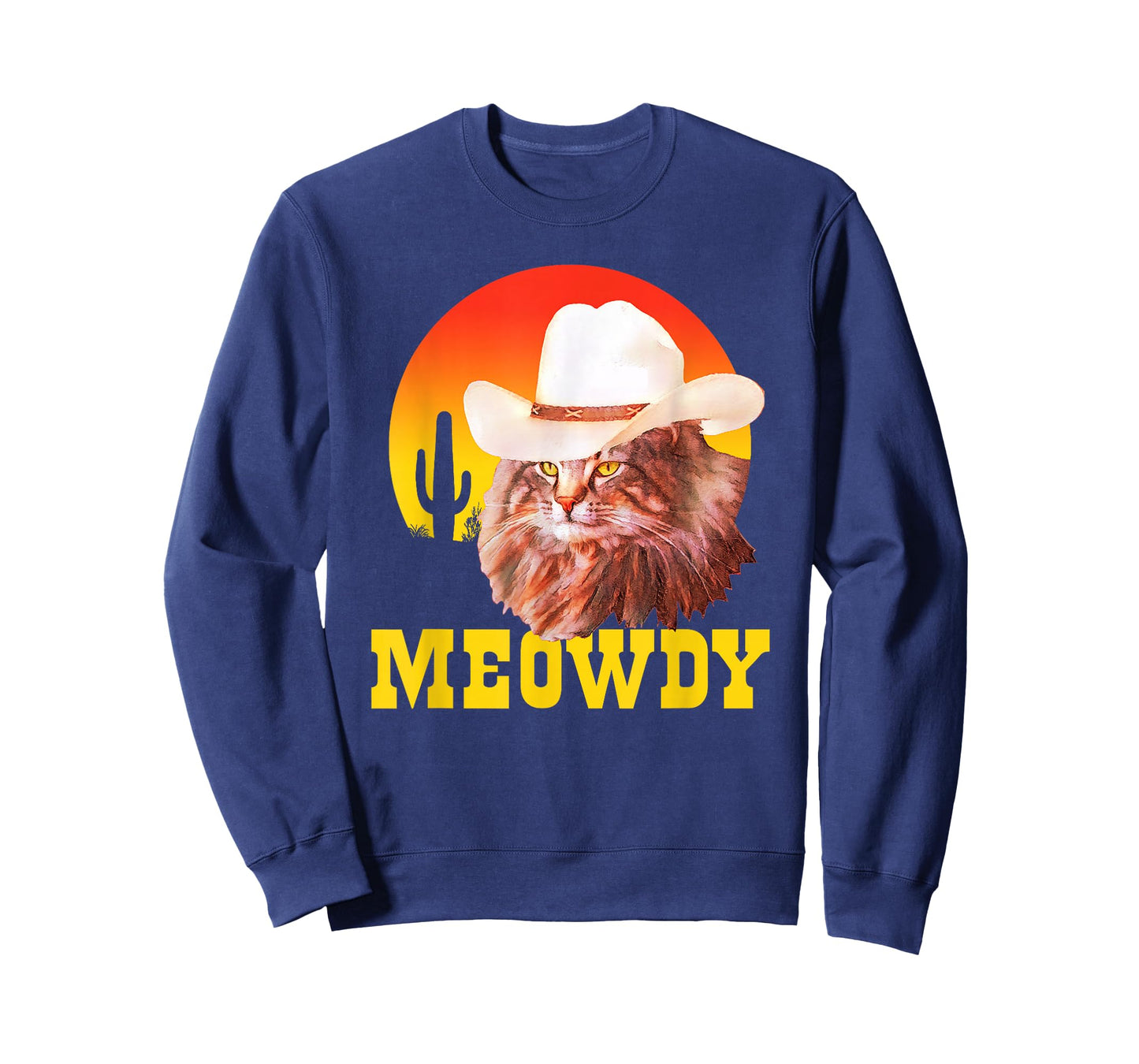Meowdy! Funny Country Music Cat Cowboy Hat Vintage T-Shirt Small
