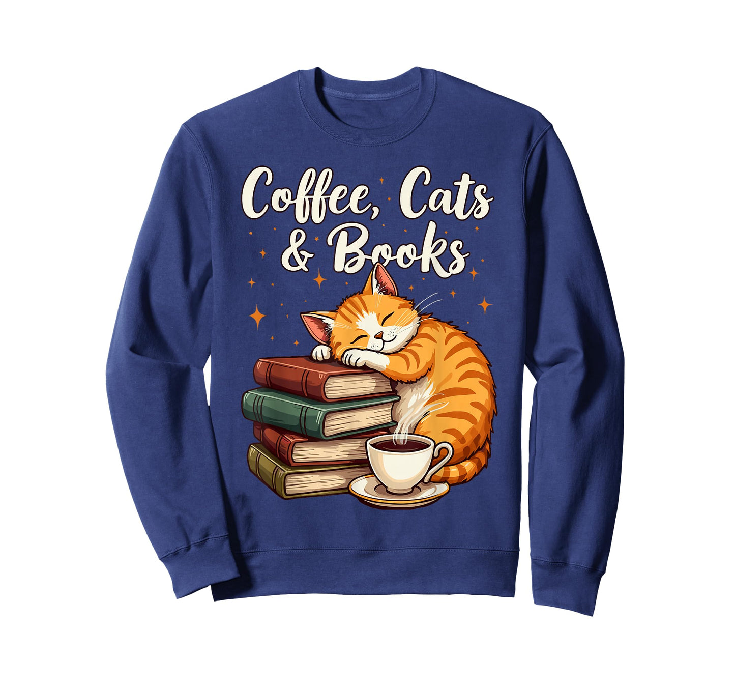 Coffee Cats & Books Lover, for Women & Girls, Funny Coffee T-Shirt
