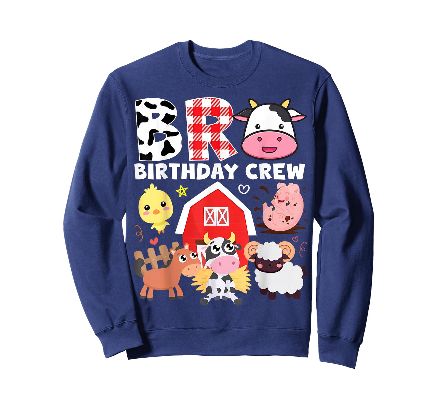 Cow Bro Birthday Crew Farm Theme Animals Kids Birthday Party T-Shirt