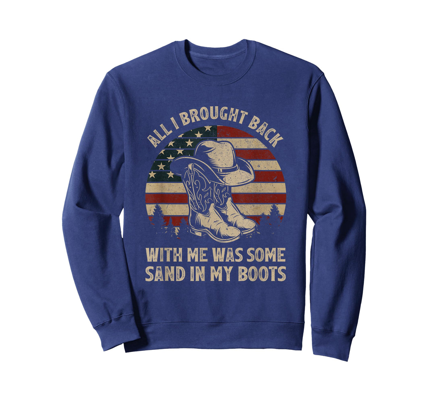 Cowboy Boots Hat Sand In My Boots Vintage Western Usa Flag T-Shirt