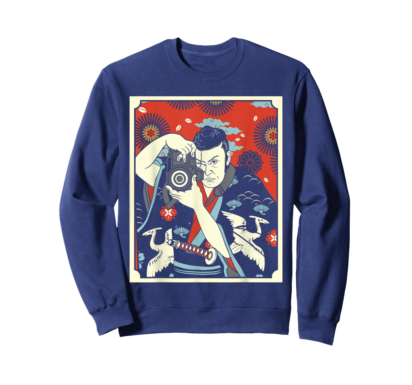 Photographer Japanese Samurai Warrior Armor Sword Mask T-Shirt