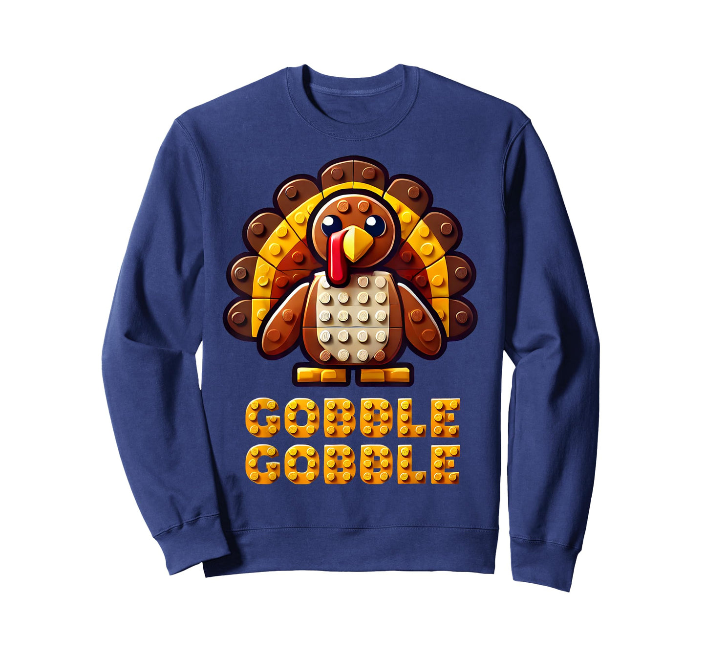 Play Building Blocks Turkey Thanksgiving Builder Boys Kids T-Shirt