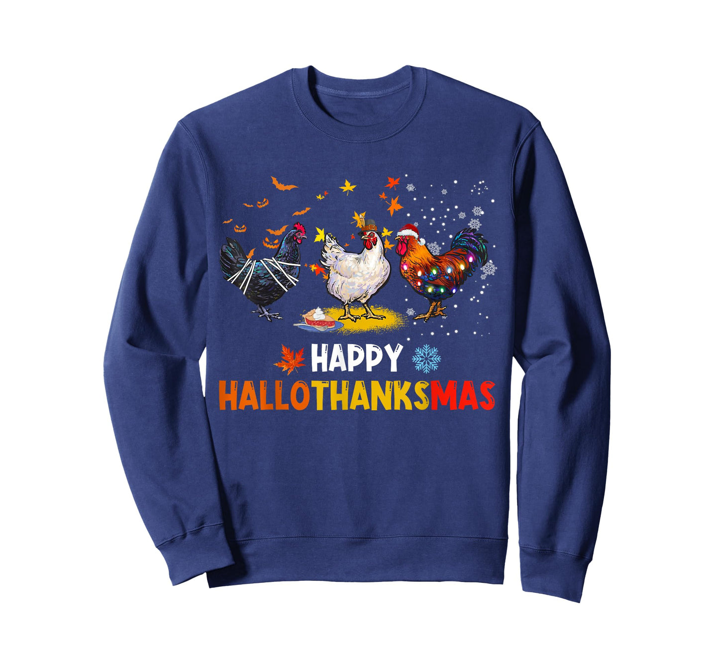 Chicken Halloween Happy Hallothanksmas Autumn Thanksgiving T-Shirt