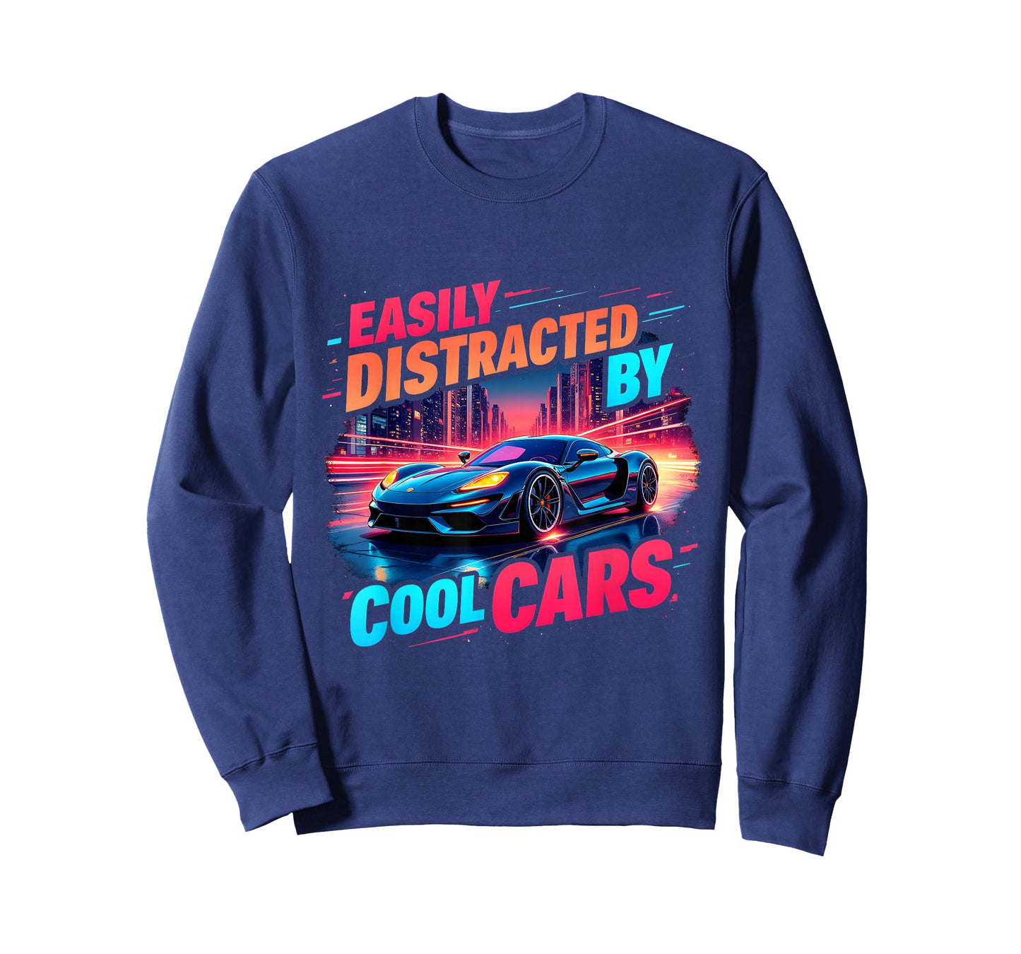 Cool Cars Mens Boys Vintage Easily Distracted By Muscle Car T-Shirt