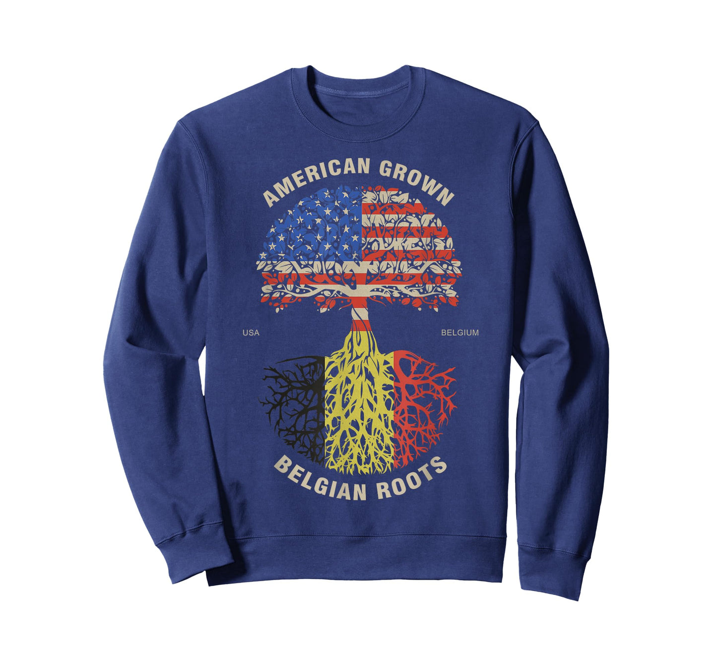 American Grown Belgian Roots Belgium Flag T-Shirt