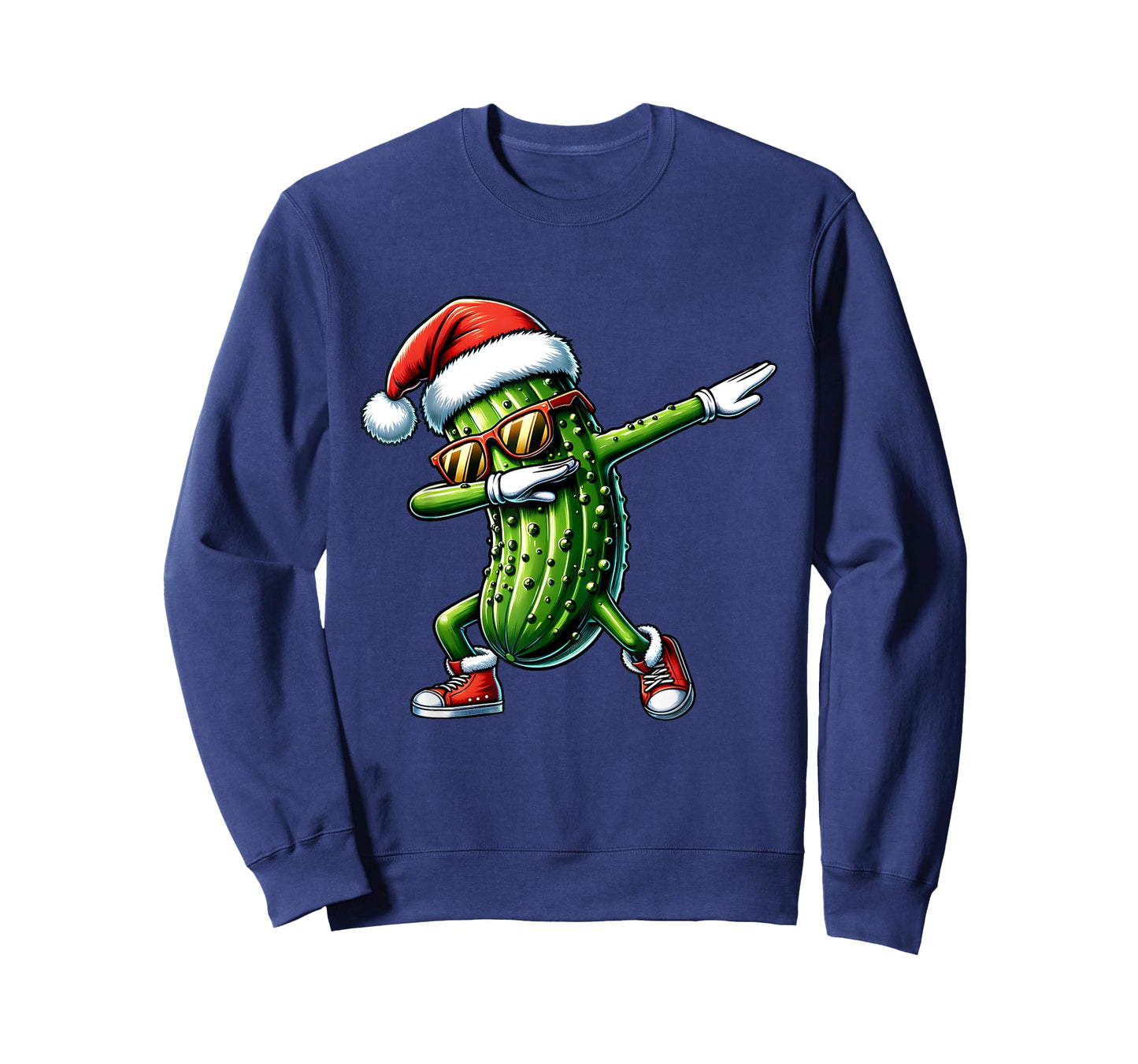 Christmas Pickle Santa Hat Dabbing Cucumber T-Shirt