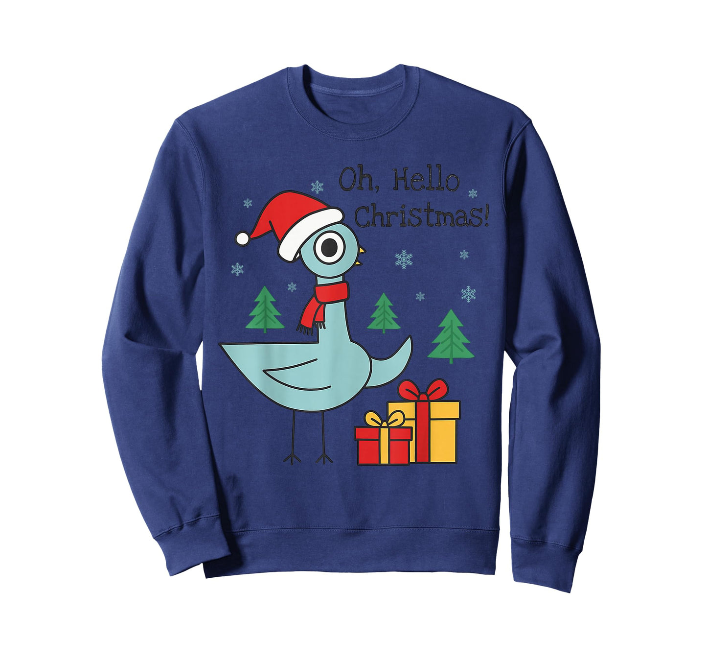 Oh Hello Christmas Pigeon Santa Hat Costume Cute Teacher T-Shirt