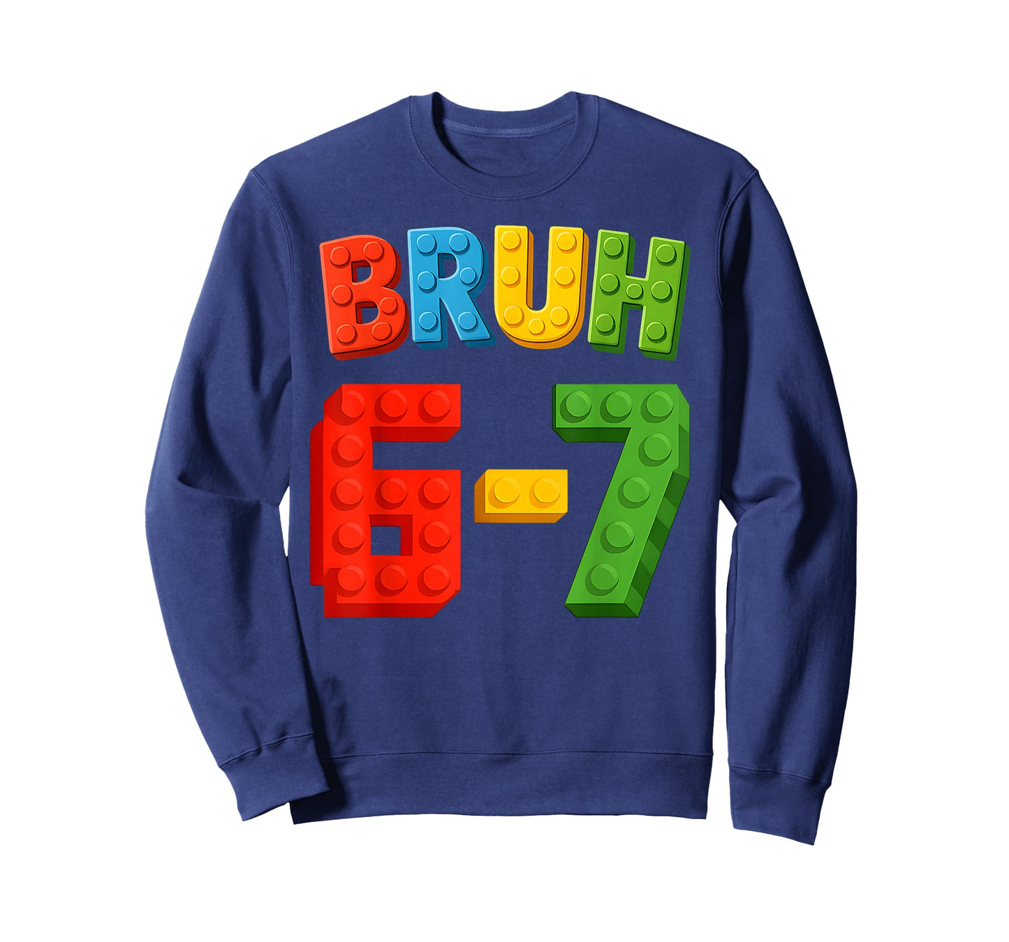 67 Building Blocks Bruh Kids Boys Six Seven Funny 6-7 Meme T-Shirt