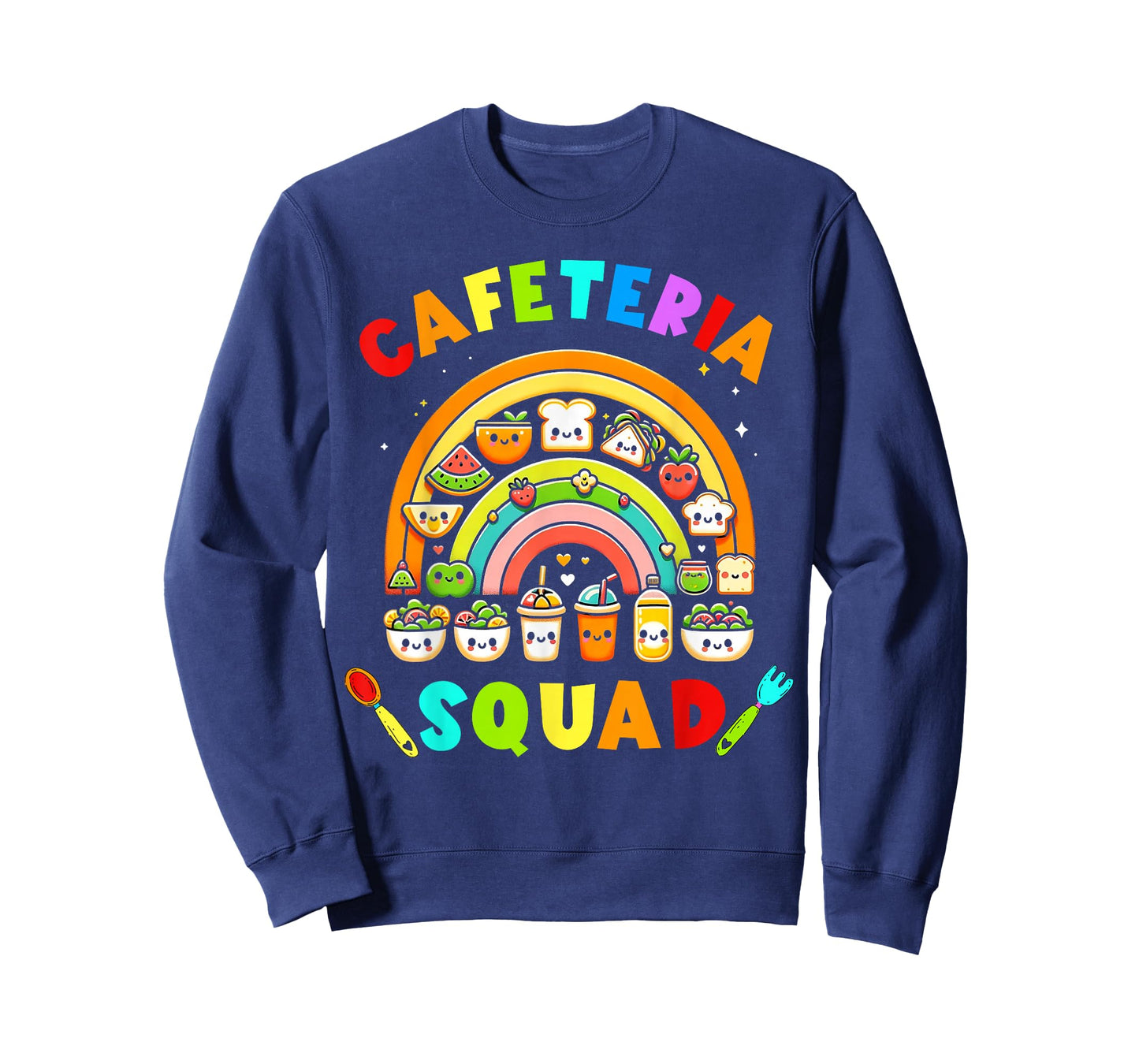 Cute Lunch Lady Crew of Food Service Rainbow Cafeteria Squad T-Shirt