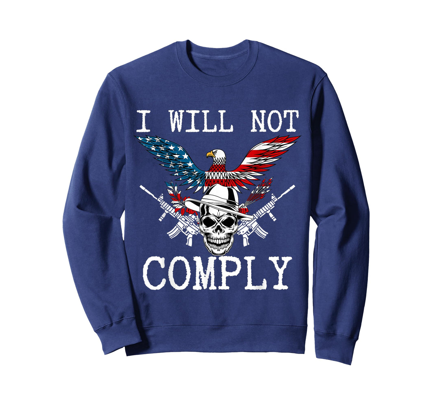 I Will Not Comply Shirt Eagle USA Flag Skull Head T-Shirt