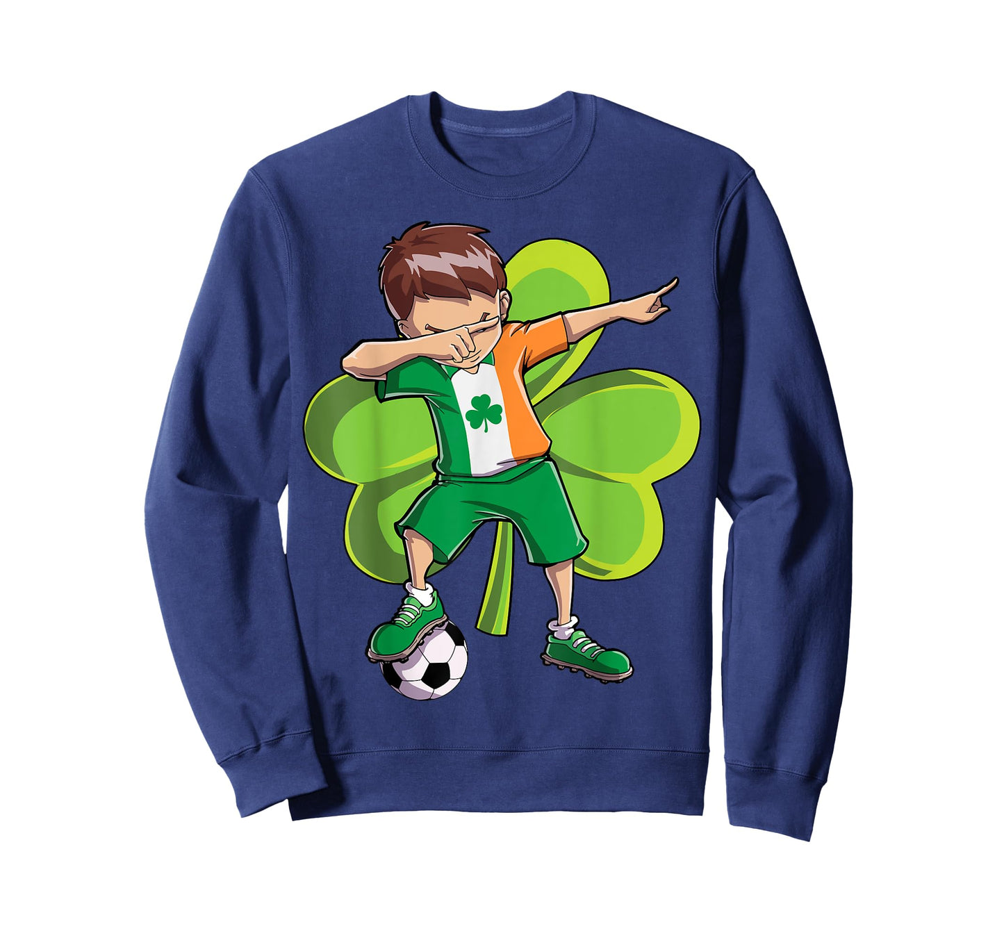 Dabbing Soccer Boy St Patricks Day Kids Men Ireland Flag T-Shirt