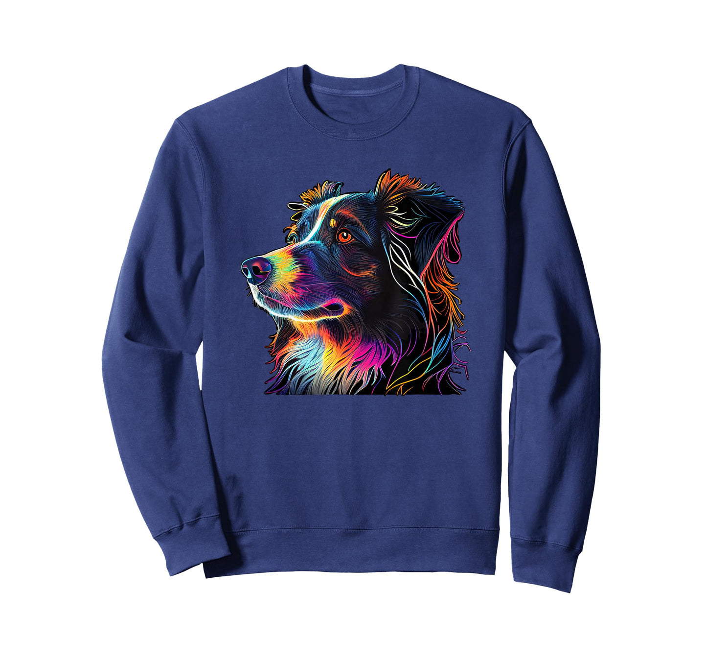 Australian Shepherd Mini Colorful Abstract Line Art T-Shirt