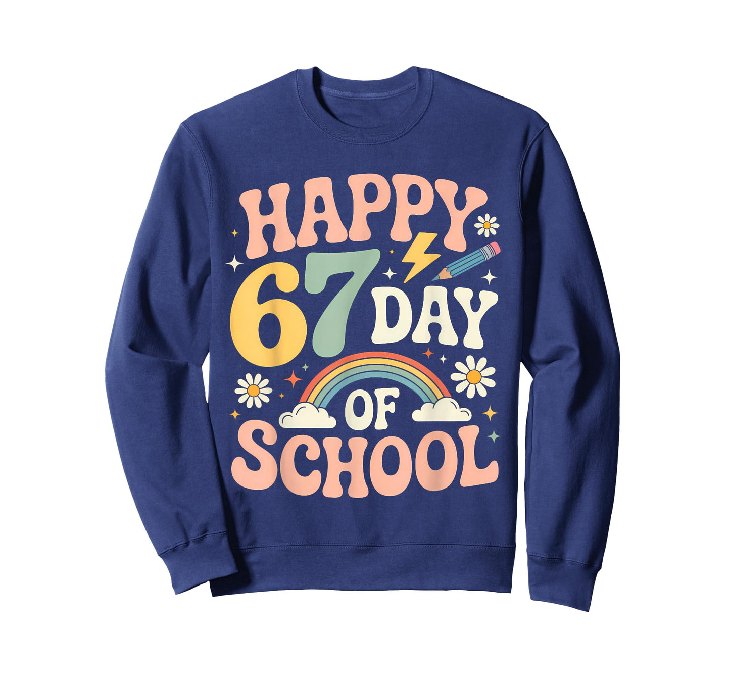 Retro 67 Days of School Happy 67th Day of School Funny 6 7 T-Shirt
