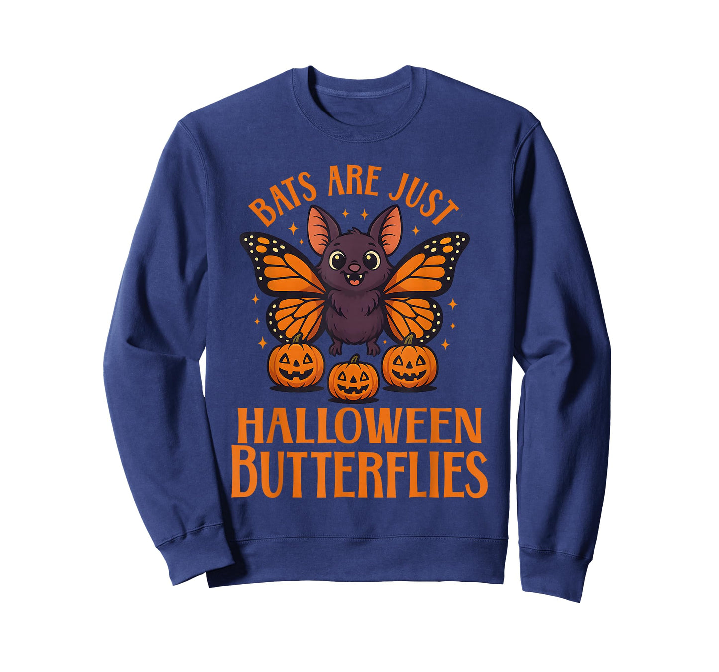 Creepy Cute Bat Halloween Butterfly with Pumpkins Funny Fall T-Shirt