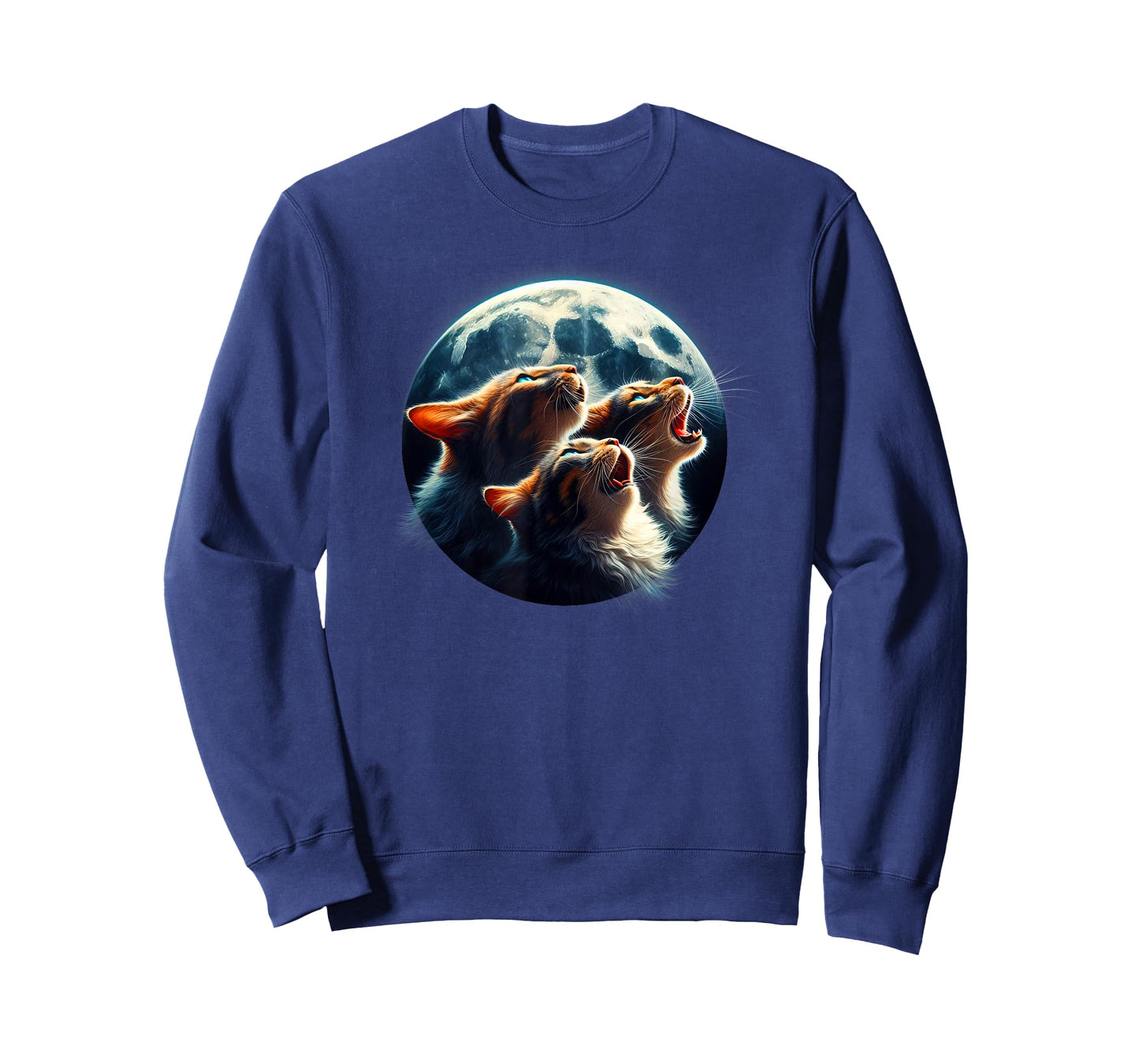 Funny Cute Cat Shirt Three Cats Moon Kitten Graphic T-Shirt for Men Women Kids