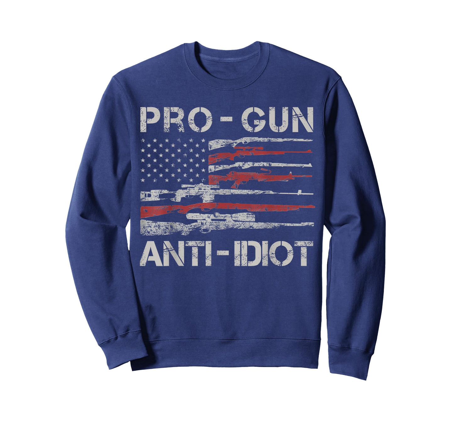 Pro Gun Anti Idiot Shirt Vintage USA Flag 2nd Amendment T-Shirt