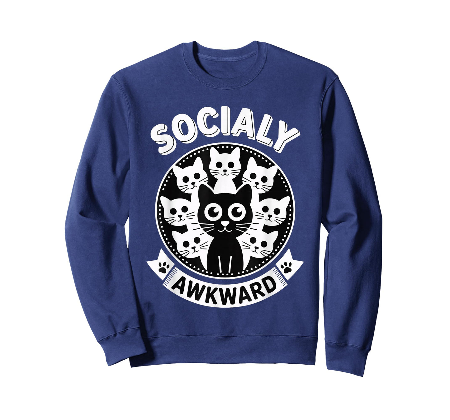 Socially Awkward Cute Introvert Cat Meme Anti-Social Club T-Shirt