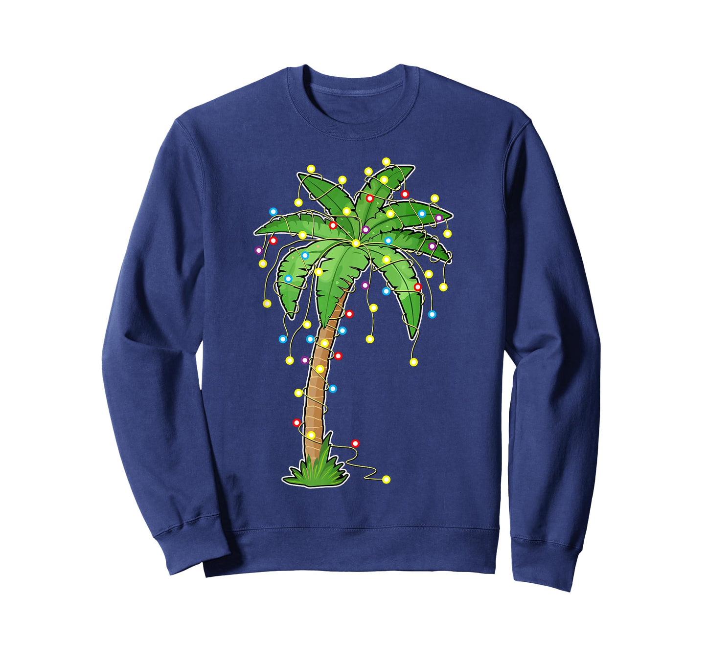 Christmas Lights Palm Tree Beach Funny Tropical Xmas Gift T-Shirt