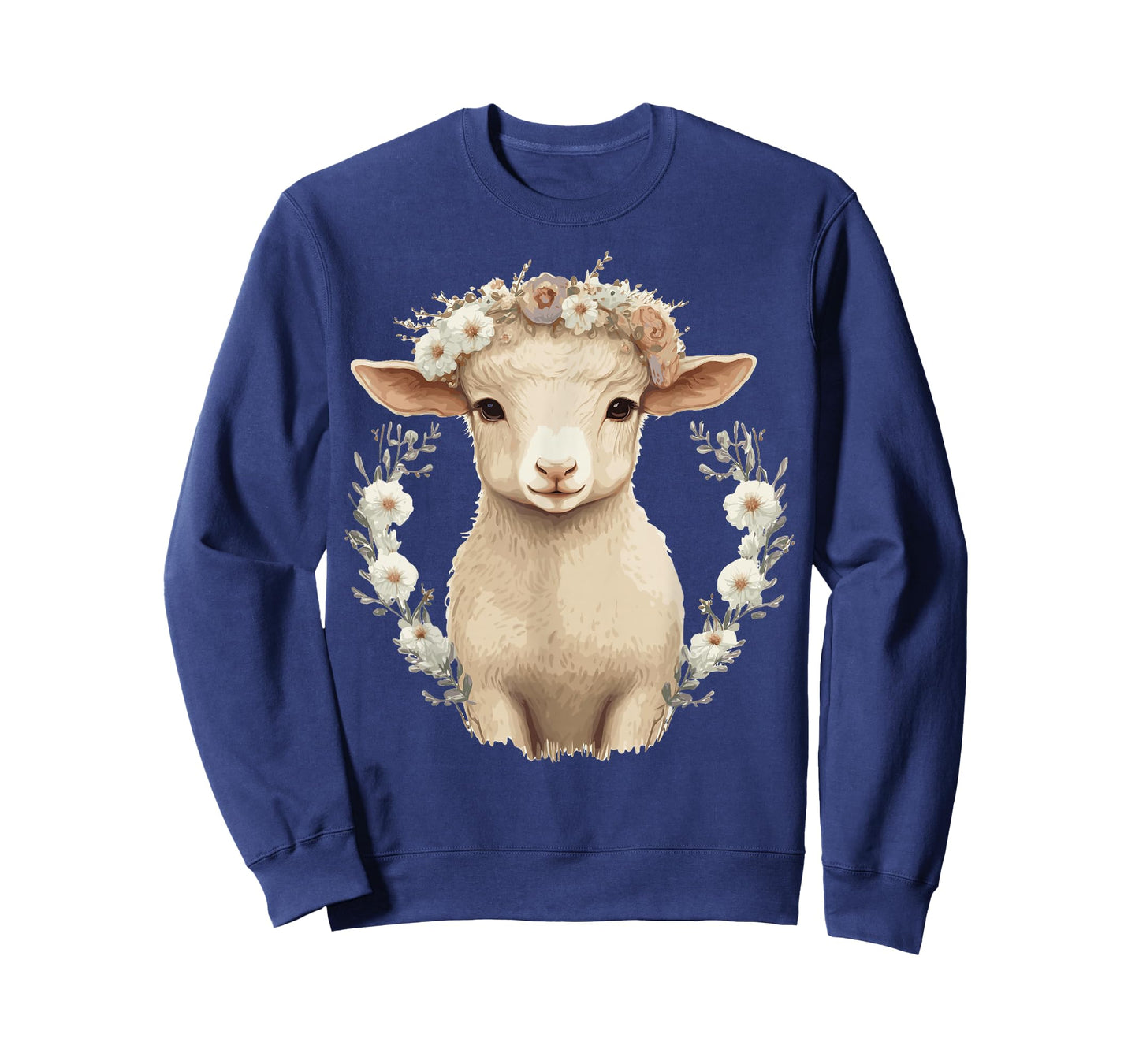 Cute Lamb Flower Crown Sheep Baby Floral Farm Animal Pet T-Shirt