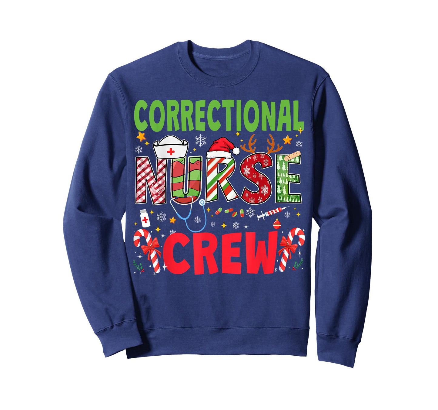 Correctional Nurse Christmas Crew Funny Xmas Nurse Pajama T-Shirt