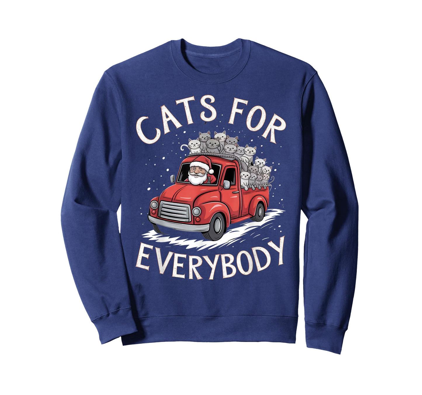 Cats for Everybody Christmas Shirt Funny Xmas Women Santa T-Shirt