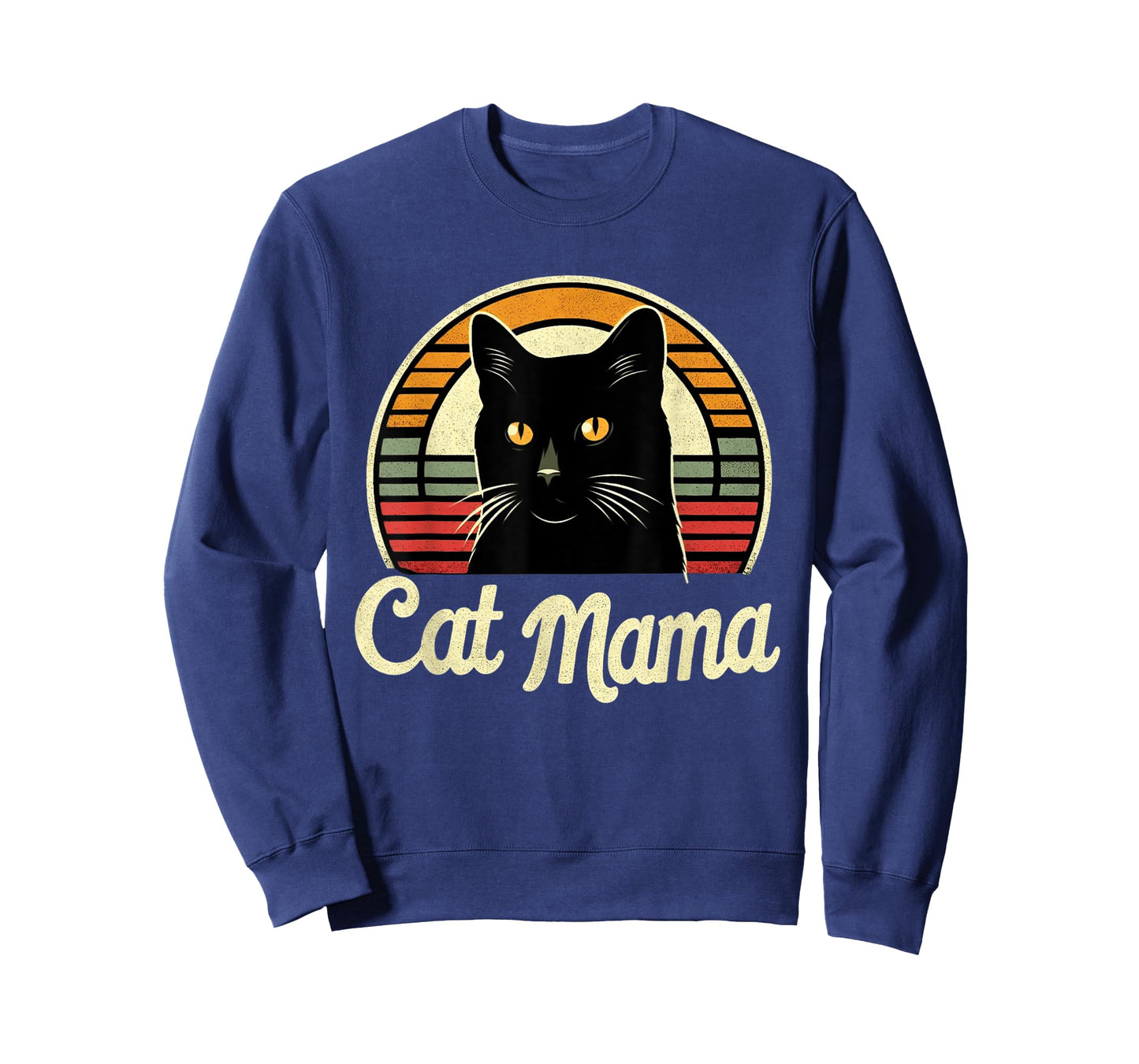 Cat Mama Cool Black Cat Mother's Day Retro Cat Mom T-Shirt