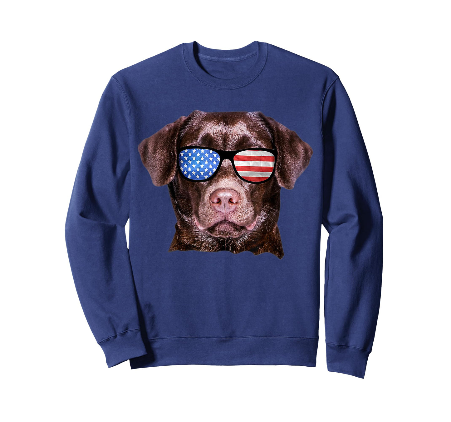 Brown Lab USA Flag Funny Chocolate Labrador July 4th T-Shirt