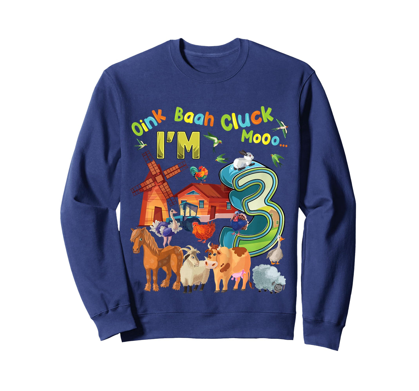Barnyard 3rd Birthday Farm Animals 3 Years Old Farming T-Shirt