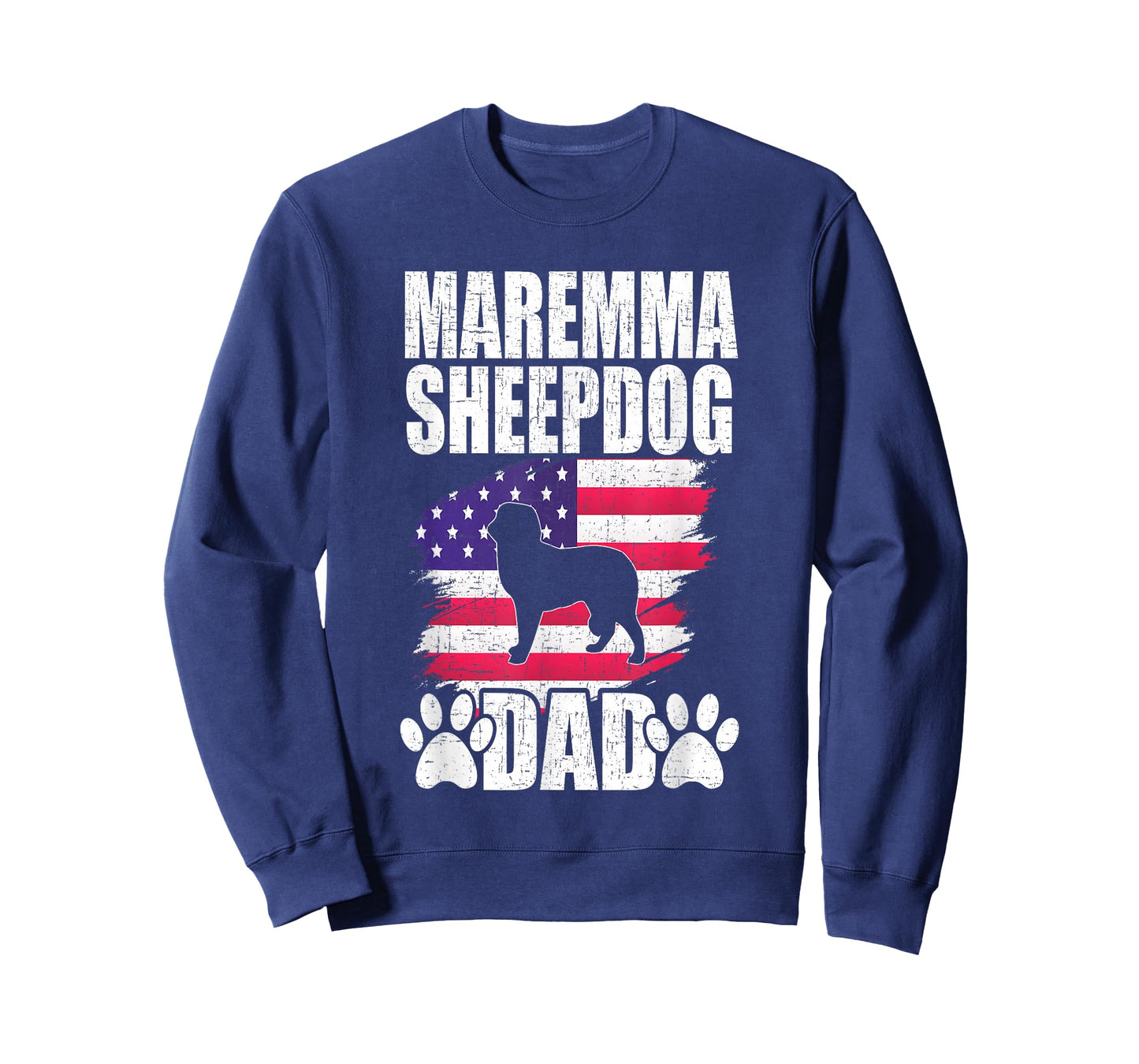 Maremma Sheepdog Dad Dog Lover American US Flag T-Shirt