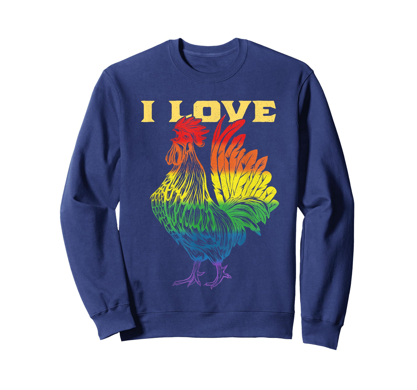 Cock Rainbow Flag LGBT Gay Pride T-Shirt I Love Cock Rooster T-Shirt