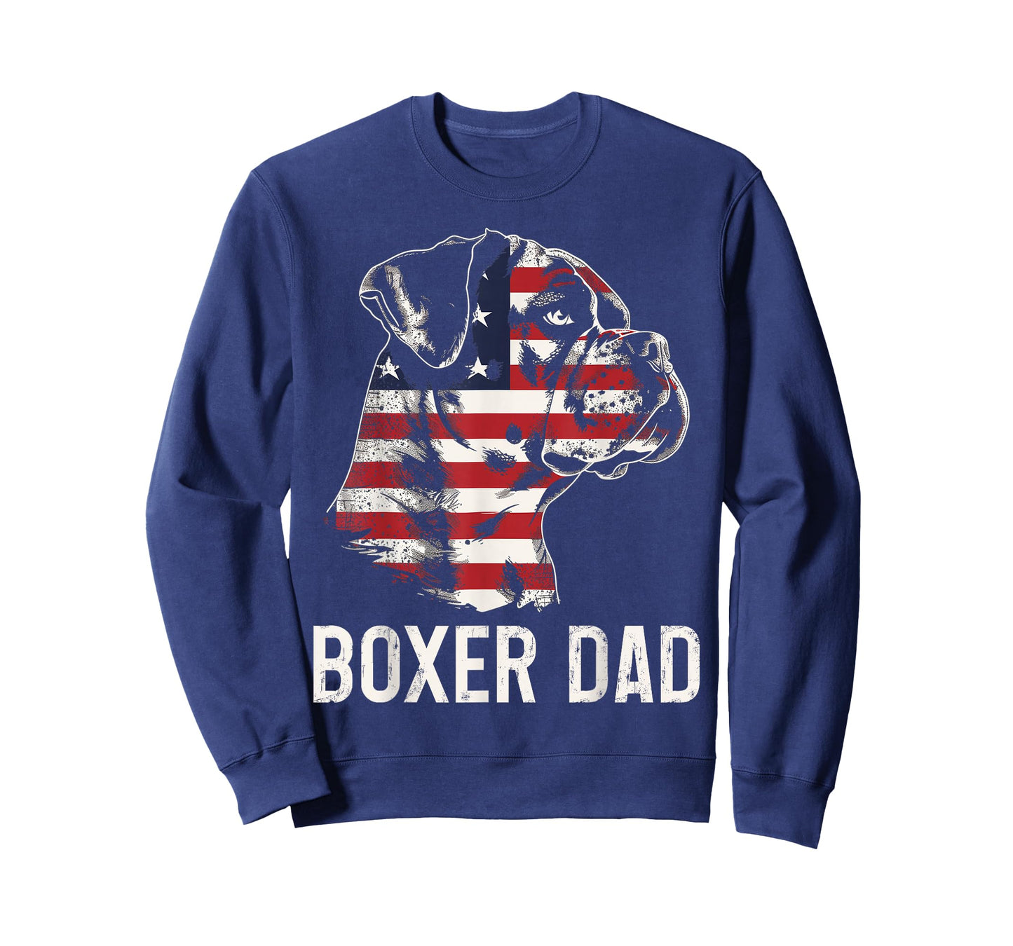 Boxer Dad American Flag Patriotic Dog T-Shirt