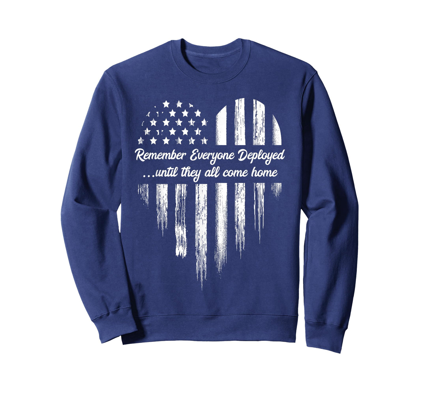 Red Friday Remember Everyone Deployed American Flag Heart T-Shirt Small
