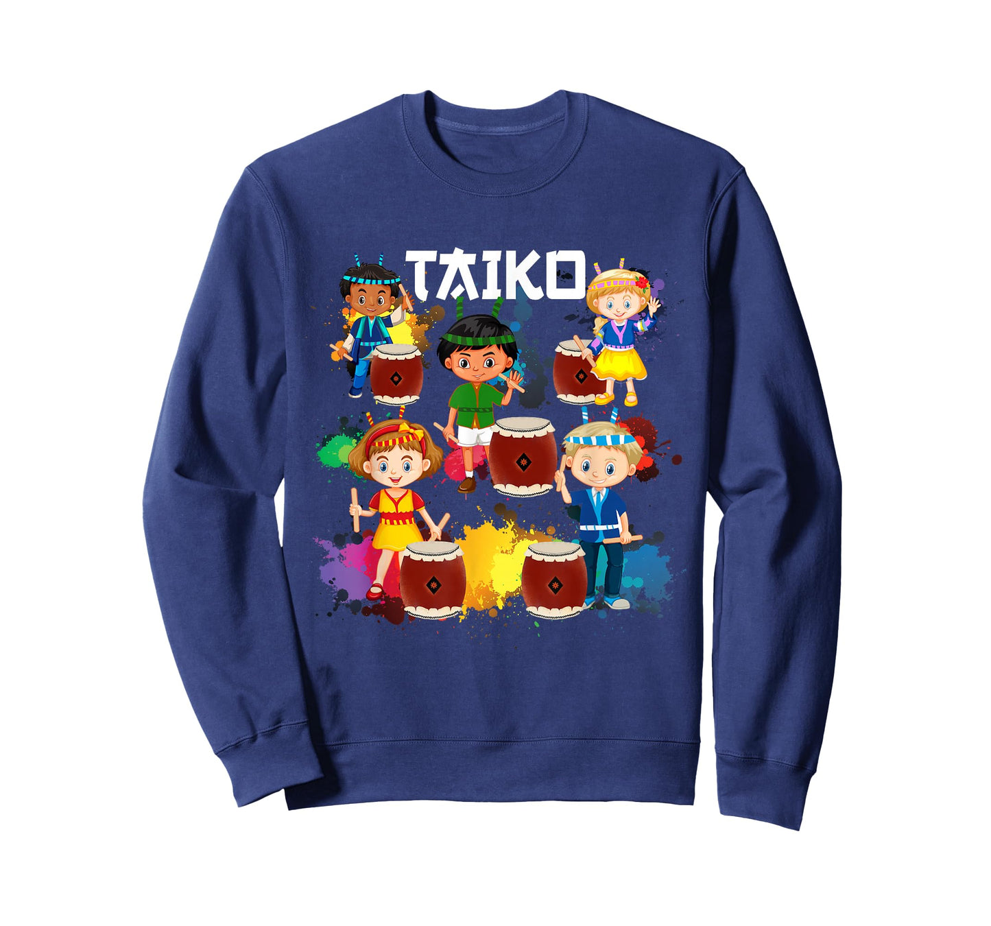 Cool Colorful Taiko Drummer Kids Boys Girls Teens T-Shirt