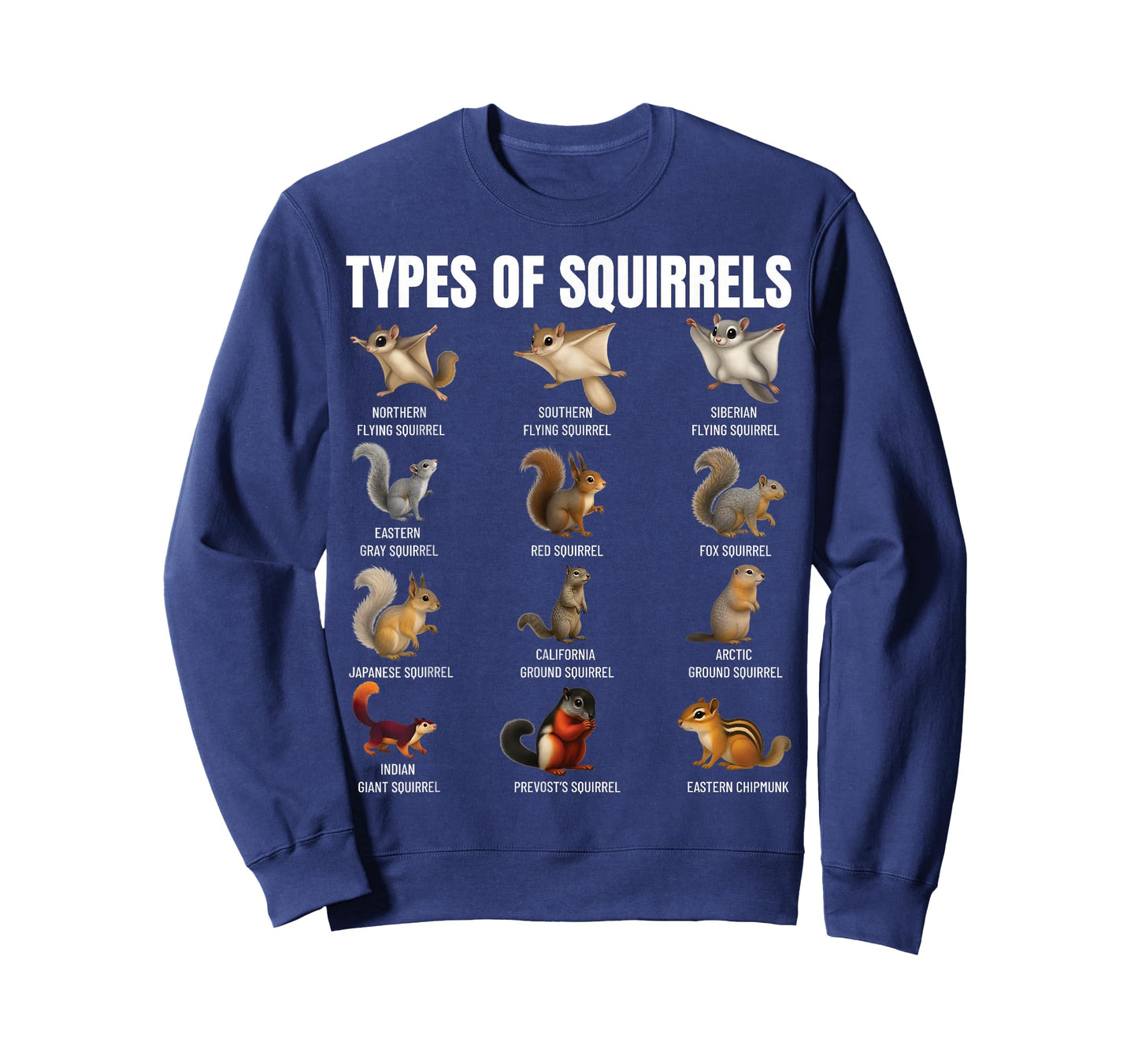 Types of Squirrels Identification Chart Species of Squirrels T-Shirt