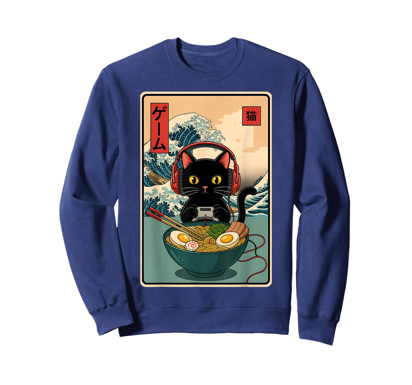 Kawaii Gamer Cat Ramen Retro Japanese Funny Cat Gaming T-Shirt