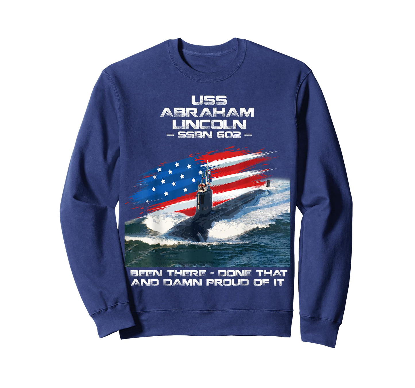 USS Abraham Lincoln SSBN-602 American Flag Submarine Veteran T-Shirt